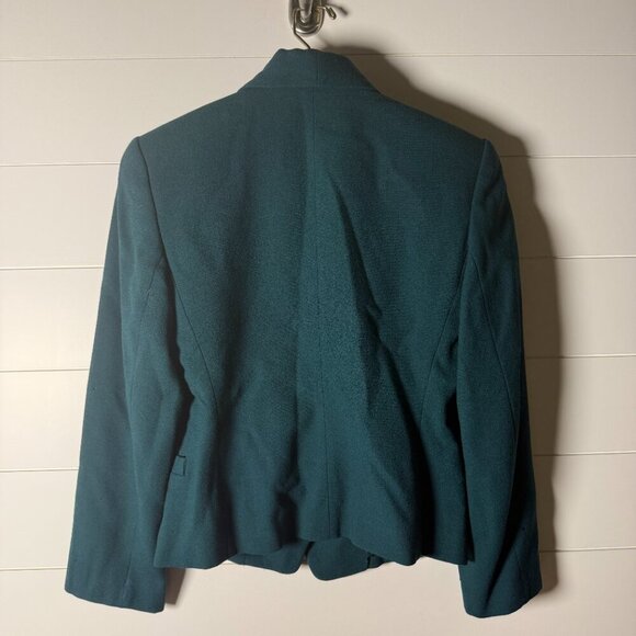 Linda Allard Ellen Tracy Green 100% Wool Suit Jacket Sz Petite 6, Skirt Sz 4 - Picture 8 of 14